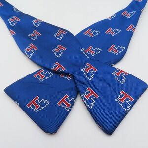 Louisiana Tech Blludogs Bow Tie Blue Red 2.5" Wide Self Tie Silk Logo